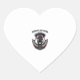 Sticker Cœur Apocalypse de Zombies Guerrier Patriotique Fou Rou