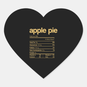Sticker Cœur Apple Pie Nutrition Facts Drôle Thanksgiving Chris