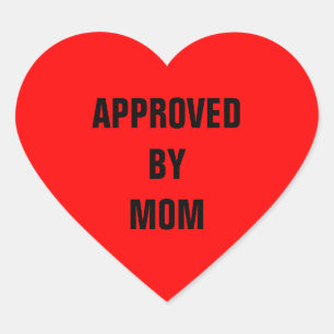 Sticker Cœur Approuvé Par Maman Red Heart