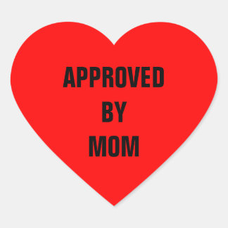 Sticker Cœur Approuvé Par Maman Red Heart