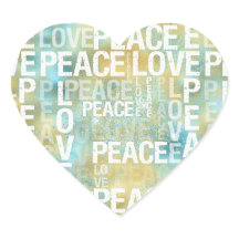 Aqua Gold White Peace Love