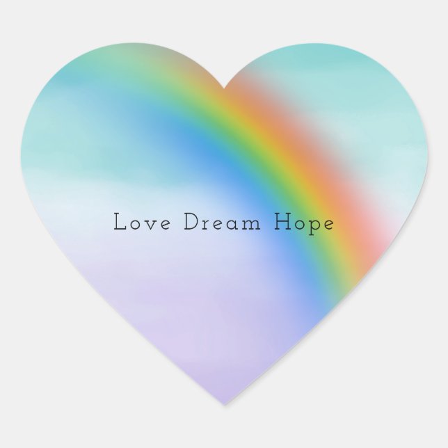 Sticker Cœur Aqua Purple Arc-en-ciel Inspiration ombre couleur  (Devant)
