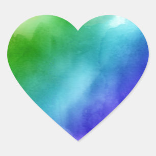Sticker Cœur Aquarelles Rainbow