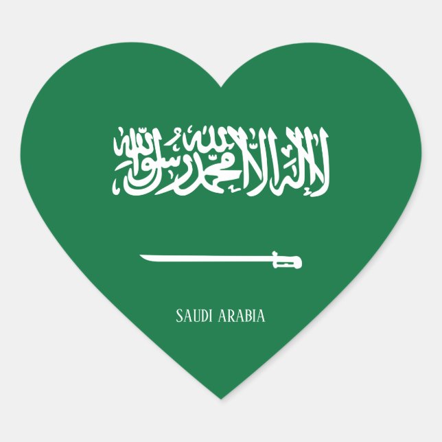 Sticker Cœur Arabie Saoudite Drapeau patriotique (Devant)