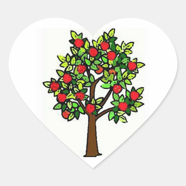 Sticker Cœur Arbre Apple (Devant)