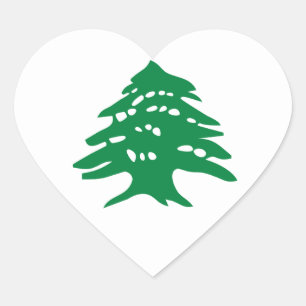 Sticker Cœur Arbre de cèdre vert du Liban