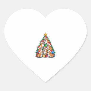 Sticker Cœur Arbre de Noël Bulldog anglais