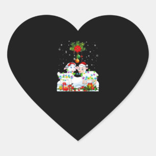 Sticker Cœur Arbre de Noël des moutons amusant   Cadeau animal 