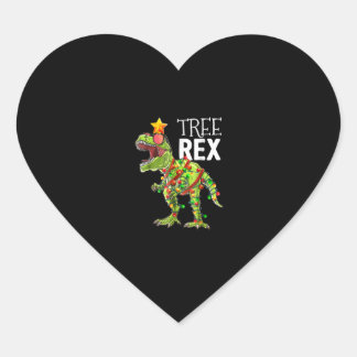 Sticker Cœur Arbre Rex lumières de Noël Dinosaure