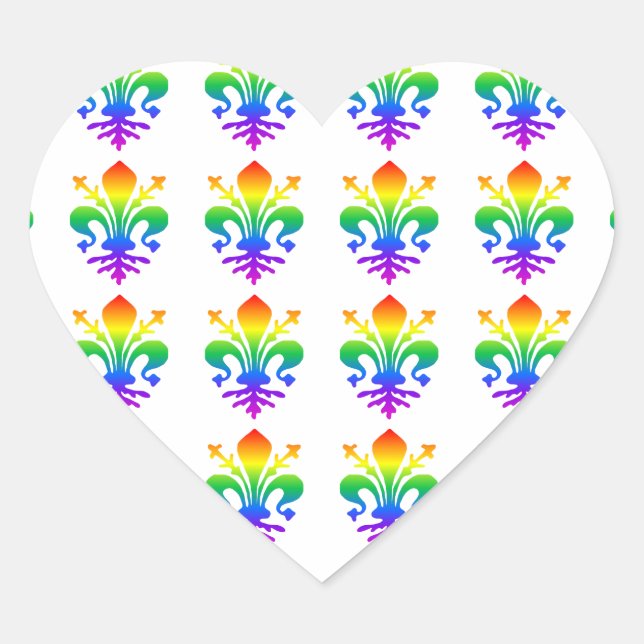 Sticker Cœur Arc-en-ciel (Devant)