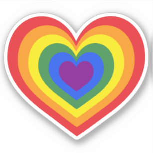 Sticker Coeur arc-en-ciel