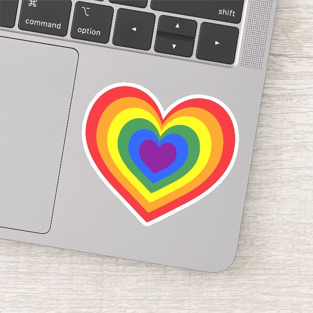 Sticker Coeur arc-en-ciel (Détail)