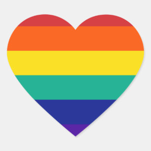 Sticker Coeur arc-en-ciel