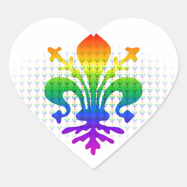 Sticker Cœur Arc-en-ciel (Devant)