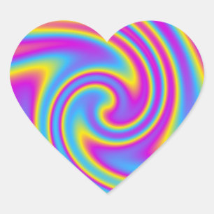 Sticker Cœur arc-en-ciel ondulé