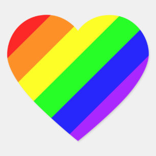 Sticker Coeur arc-en-ciel pour Gay pride LGBT