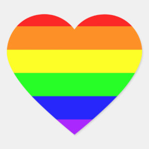 Sticker Coeur arc-en-ciel pour Gay pride LGBT