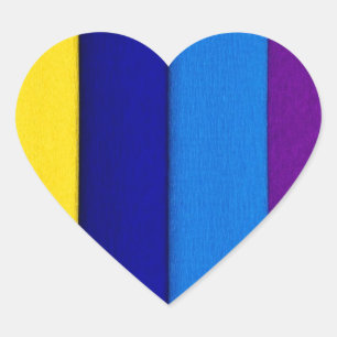 Sticker Cœur Arc en ciel rayures lumineuses