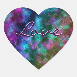 Sticker Cœur Arc-en-ciel transparent : Effet Flourite