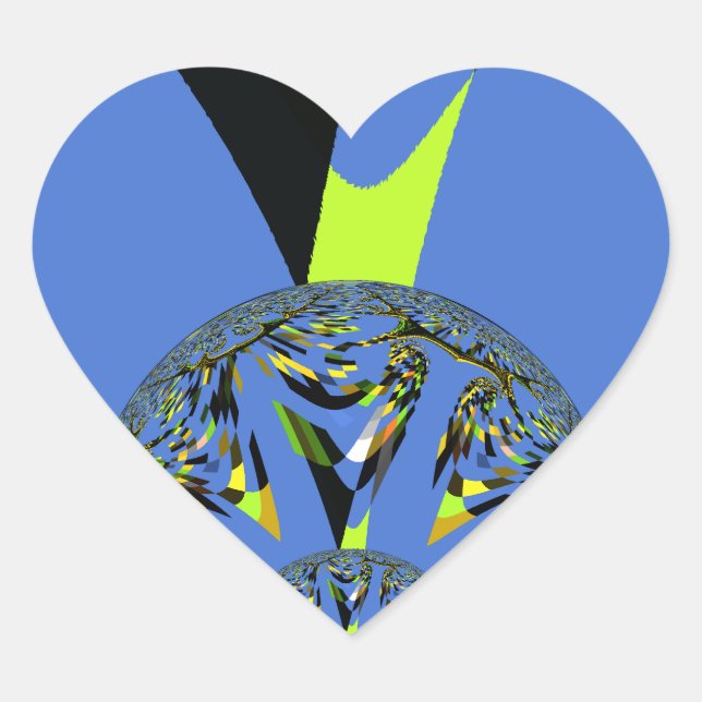 Sticker Cœur Arches cool avec sphères fractales Art Design (Devant)