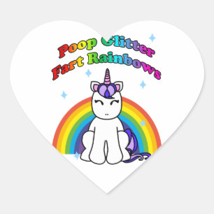 Sticker Cœur Arcs-en-ciel de pet de parties scintillantes de
