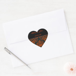 Sticker Cœur Argile terre terre terre Tones Mariage Date