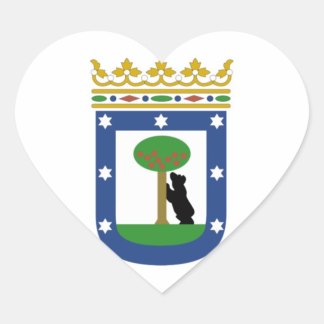 Sticker Cœur Armoiries de Madrid Espagne (Devant)
