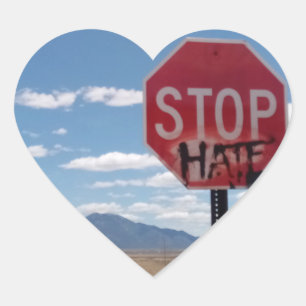 Sticker Cœur Arrêter les coeurs de haine