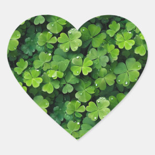 Sticker Cœur Arrière - plan feuille Lucky Clover