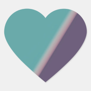 Sticker Cœur Art Abstrait Turquoise violet