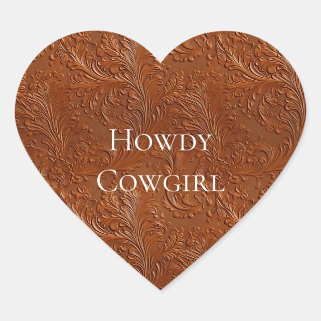 Sticker Cœur Art Brown occidental (Devant)