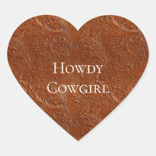 Sticker Cœur Art Brown occidental