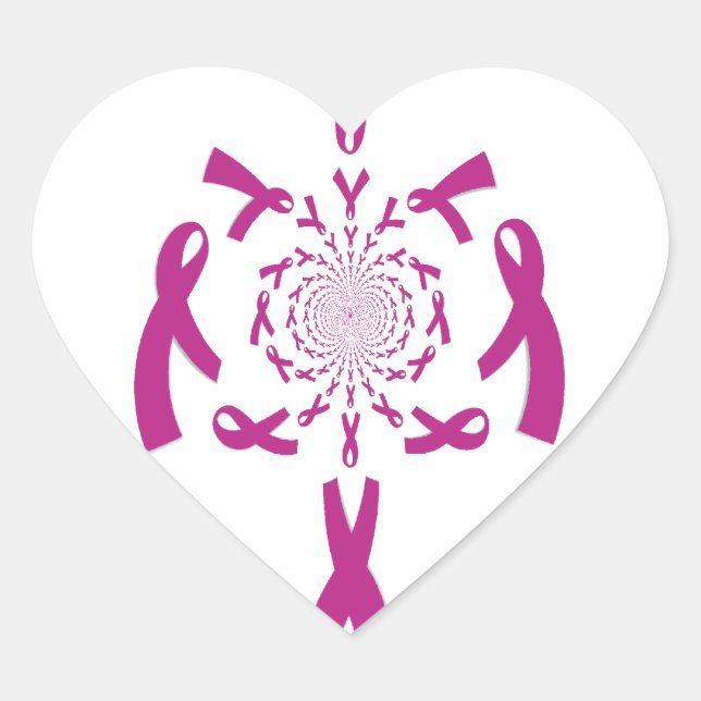 Sticker Cœur Art de sensibilisation au cancer du sein Imprimer (Devant)