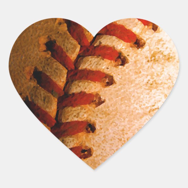 Sticker Cœur Art du baseball (Devant)