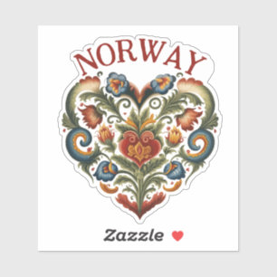 Sticker Coeur Art Folk de Norvège