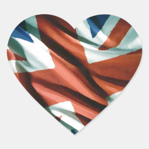 Sticker Cœur Art pop du drapeau britannique