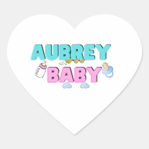 Sticker Cœur Aubrey avec papillon et nuage