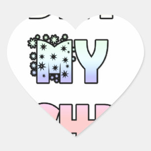 Sticker Cœur Aujourd'hui est mon art d'anniversaire