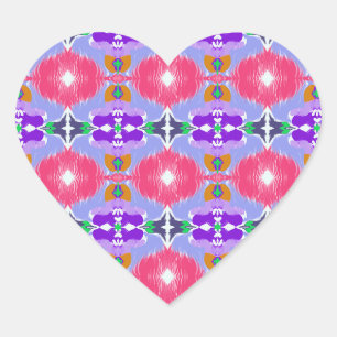 Sticker Cœur Aurore Vive Kaléidoscope Fleur Électrique