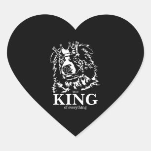 Sticker Cœur Australian Shepherd King of Everything chien papa