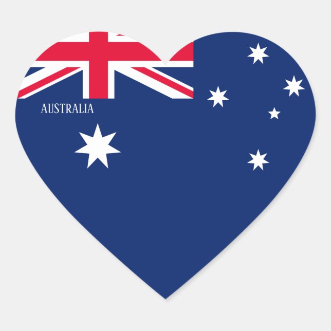 Sticker Cœur Australie Drapeau patriotique (Devant)