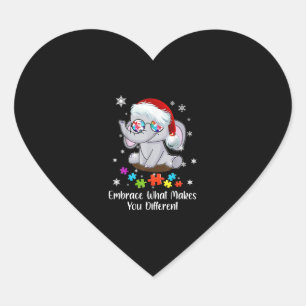 Sticker Cœur Autisme Noël Embrassez Ce Qui Vous Rend Différents