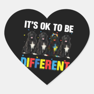 Sticker Cœur Autiste Ça va être différent maman de Terre-Neuve