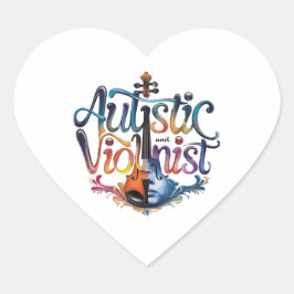 Sticker Cœur Autistic and violinist