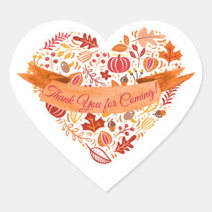 Sticker Cœur Automne : l'automne laisse le Merci Citrouille pou