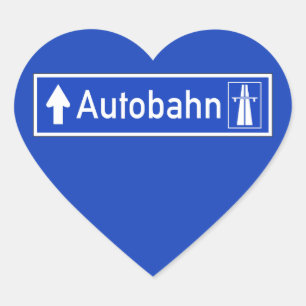 Sticker Cœur Autoroute, poteau de signalisation, Allemagne