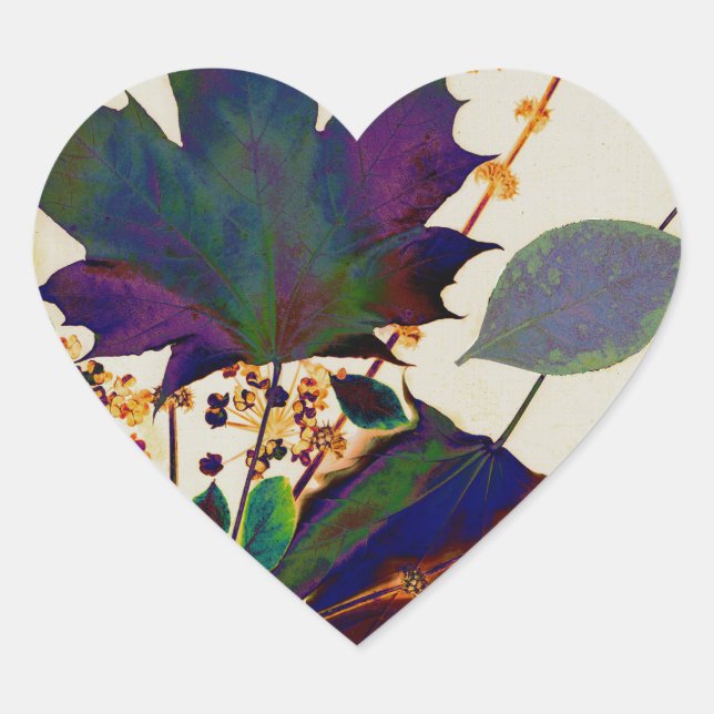 Sticker Cœur Autumn Leaves (Devant)
