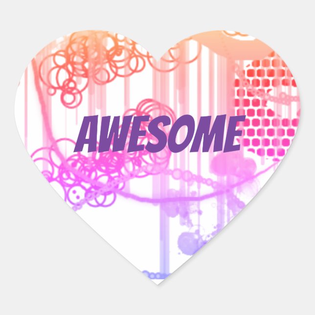 Sticker Coeur Avec Conception Abstraite (Devant)