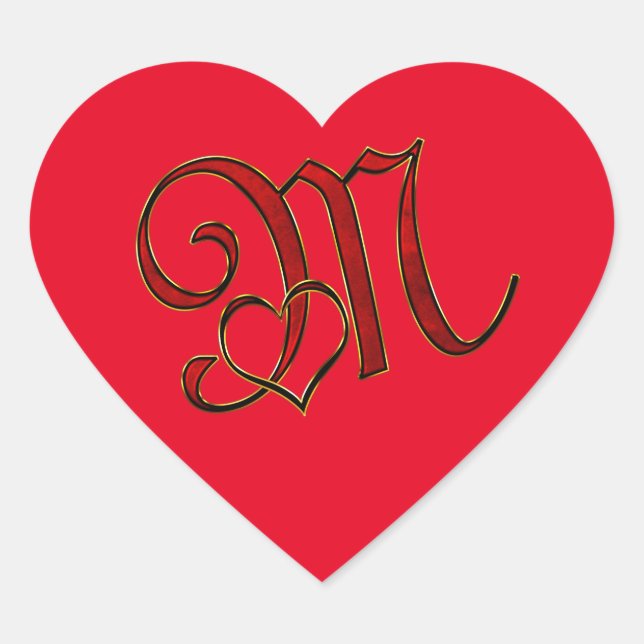 Sticker Cœur avec ma lettre (Devant)
