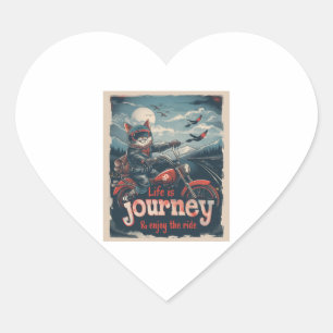 Sticker Cœur Aventure de motards